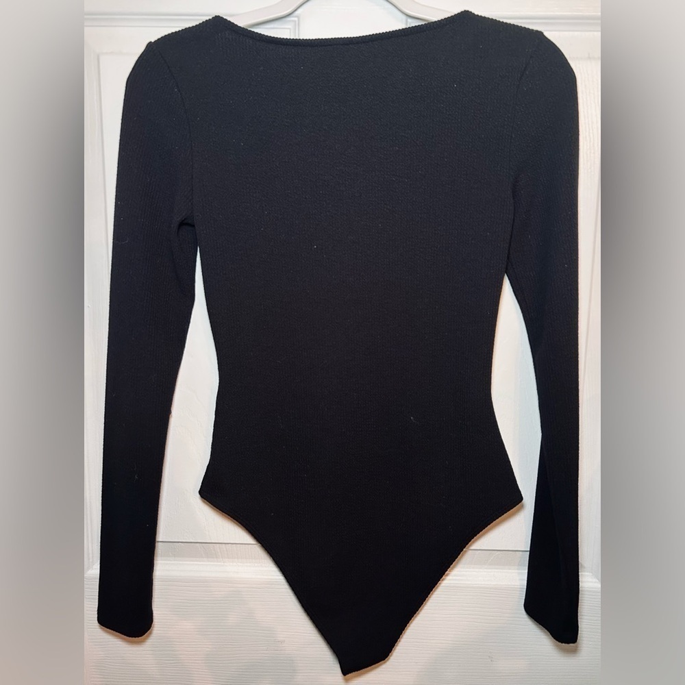 H&M Ribbed Jersey Bodysuit- Black/ Size Small - Picture 3 of 6